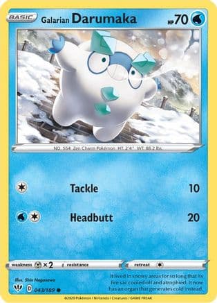 Galarian Darumaka — SWSH03: Darkness Ablaze Pokémon TCG card by Shin Nagasawa
