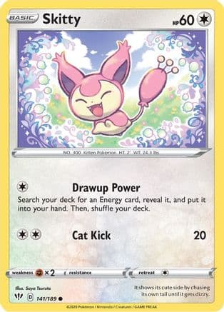 Skitty — SWSH03: Darkness Ablaze Pokémon TCG card by Saya Tsuruta