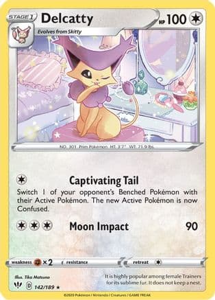 Delcatty — SWSH03: Darkness Ablaze Pokémon TCG card by Tika Matsuno