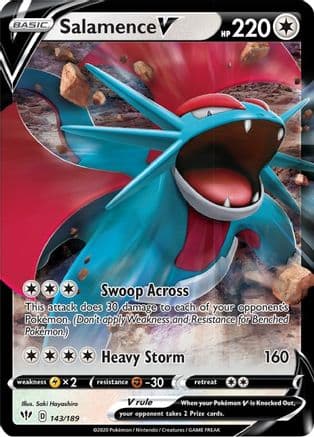 Salamence V — SWSH03: Darkness Ablaze Pokémon TCG card by Saki Hayashiro