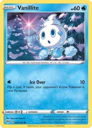Vanillite — SWSH03: Darkness Ablaze Pokémon TCG card by Sanosuke Sakuma