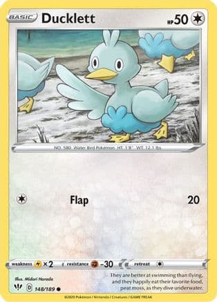 Ducklett — SWSH03: Darkness Ablaze Pokémon TCG card by Midori Harada