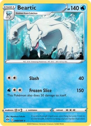 Beartic — SWSH03: Darkness Ablaze Pokémon TCG card by Masakazu Fukuda