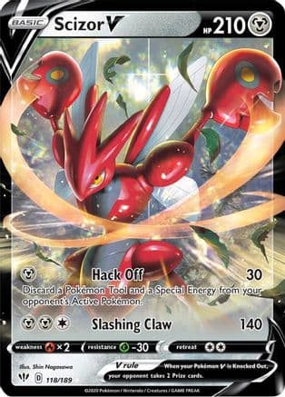 Scizor V — SWSH03: Darkness Ablaze Pokémon TCG card by Shin Nagasawa