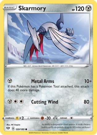 Skarmory — SWSH03: Darkness Ablaze Pokémon TCG card by NC Empire