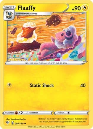 Flaaffy — SWSH03: Darkness Ablaze Pokémon TCG card by Tomokazu Komiya