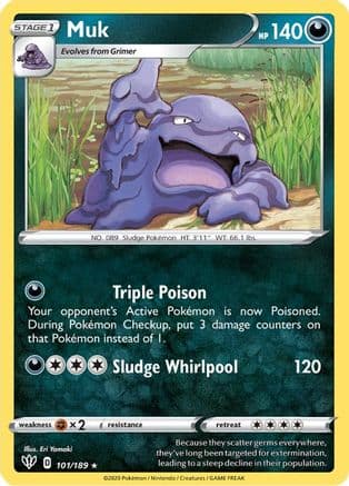 Muk — SWSH03: Darkness Ablaze Pokémon TCG card by Eri Yamaki