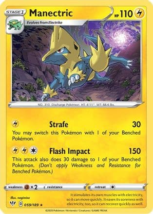 Manectric — SWSH03: Darkness Ablaze Pokémon TCG card by nagimiso