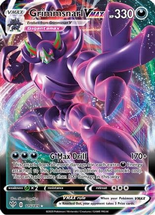Grimmsnarl VMAX — SWSH03: Darkness Ablaze Pokémon TCG card by 5ban Graphics