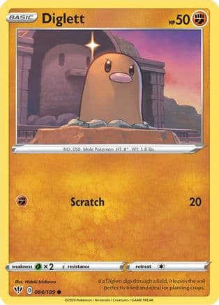 Diglett — SWSH03: Darkness Ablaze Pokémon TCG card by Hideki Ishikawa