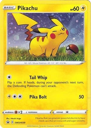 Pikachu - SWSH039 — SWSH: Sword & Shield Promo Cards Pokémon TCG card by Hasuno Ago