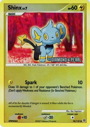 Shinx - 98/130 [Diamond & Pearl] — Burger King Promos Pokémon TCG card by Ken Sugimori