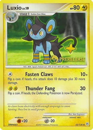 Luxio - 52/130 (Prerelease) — Nintendo Promos