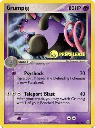 Grumpig - 29/106 (Prerelease) — Nintendo Promos Pokémon TCG card by Kagemaru Himeno
