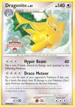 Dragonite - 2/146 (National Championships) — League & Championship Cards