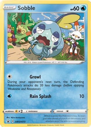 Sobble - SWSH073 — SWSH: Sword & Shield Promo Cards Pokémon TCG card by Akira Komayama