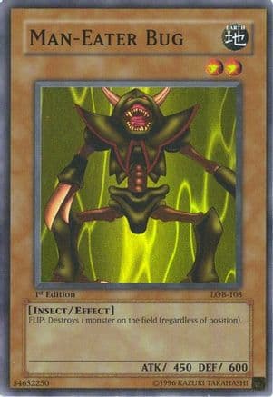 Man-Eater Bug — The Legend of Blue Eyes White Dragon Yu-Gi-Oh! card by KAZUKI TAKAHASHI