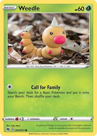 Weedle — Champion's Path Pokémon TCG card by Yuka Morii