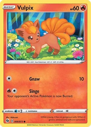 Vulpix — Champion's Path Pokémon TCG card by Shibuzoh.