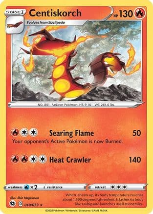 Centiskorch — Champion's Path Pokémon TCG card by Shin Nagasawa