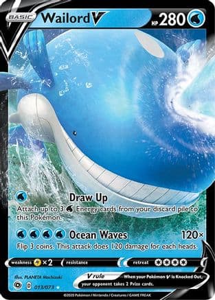 Wailord V — Champion's Path Pokémon TCG card by PLANETA Mochizuki