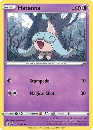 Hatenna — Champion's Path Pokémon TCG card by Akira Komayama