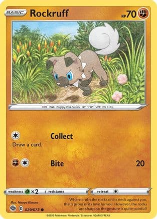 Rockruff — Champion's Path Pokémon TCG card by Naoyo Kimura