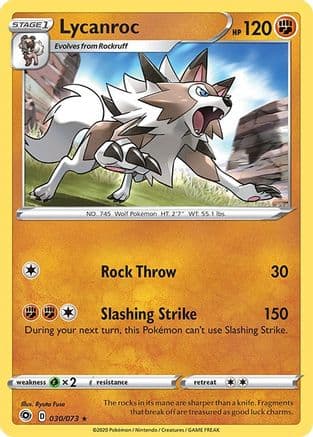 Lycanroc — Champion's Path Pokémon TCG card by Ryuta Fuse