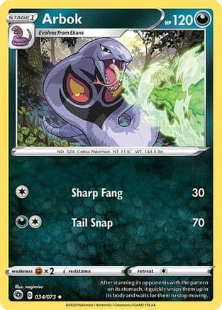 Arbok — Champion's Path Pokémon TCG card by nagimiso