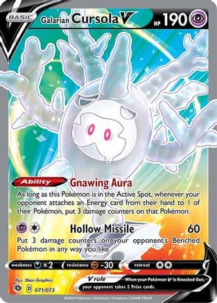 Galarian Cursola V (Full Art) — Champion's Path Pokémon TCG card by 5ban Graphics