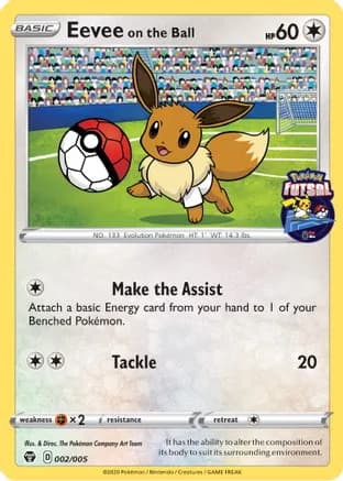 Eevee on the Ball - 002/005 (Pokemon Futsal) — Miscellaneous Cards & Products