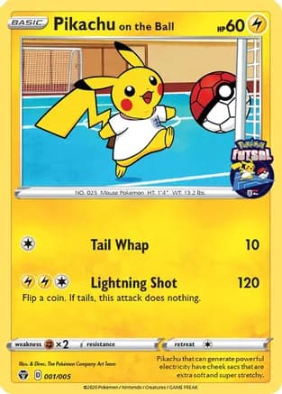 Pikachu on the Ball - 001/005 (Pokemon Futsal) — Miscellaneous Cards & Products