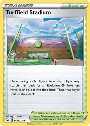 Turffield Stadium — Champion's Path Pokémon TCG card by aky CG Works