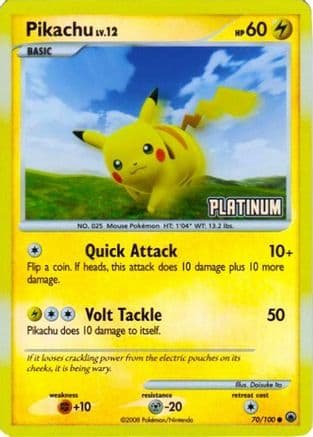 Pikachu - 70/100 [Platinum] — Burger King Promos Pokémon TCG card by Daisuke Hirose