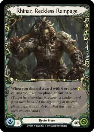 Rhinar, Reckless Rampage // Romping Club — Welcome to Rathe