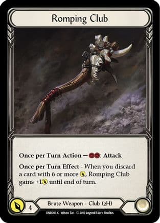 Romping Club — Hero Deck: Rhinar Flesh and Blood card by Wisau Tan