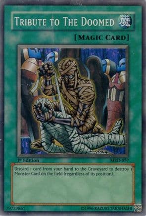 Tribute to The Doomed — Metal Raiders Yu-Gi-Oh! card by KAZUKI TAKAHASHI