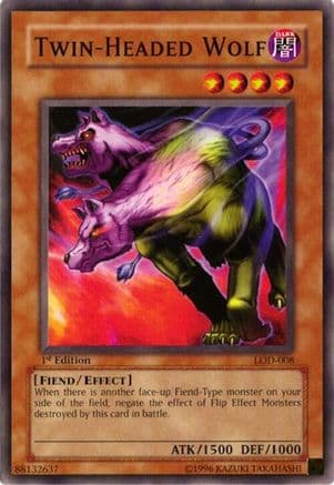 Twin-Headed Wolf — Legacy of Darkness Yu-Gi-Oh! card by KAZUKI TAKAHASHI
