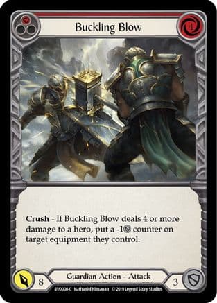 Buckling Blow (Red) — Hero Deck: Bravo Flesh and Blood card by Nathaniel Himawan