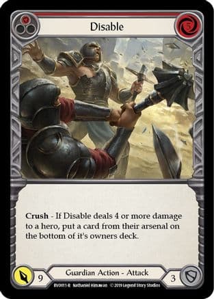 Disable (Red) — Hero Deck: Bravo Flesh and Blood card by Nathaniel Himawan