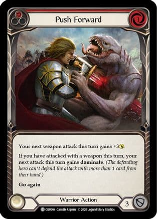 Push Forward (Red) — Crucible of War Flesh and Blood card by Camille Alquier