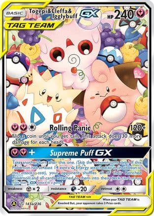 Togepi & Cleffa & Igglybuff GX - 143a/236 — Pokémon TCG card