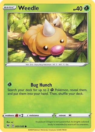 Weedle — SWSH04: Vivid Voltage Pokémon TCG card by Sanosuke Sakuma