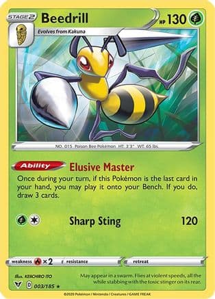 Beedrill — SWSH04: Vivid Voltage Pokémon TCG card by Misa Tsutsui