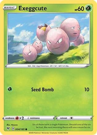 Exeggcute — SWSH04: Vivid Voltage Pokémon TCG card by Hasuno