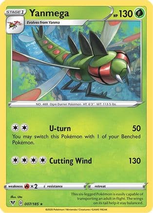 Yanmega — SWSH04: Vivid Voltage Pokémon TCG card by Masakazu Fukuda