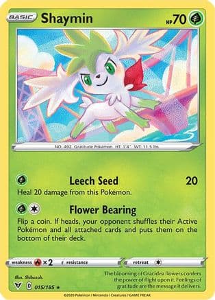 Shaymin — SWSH04: Vivid Voltage Pokémon TCG card by Atsuko Nishida