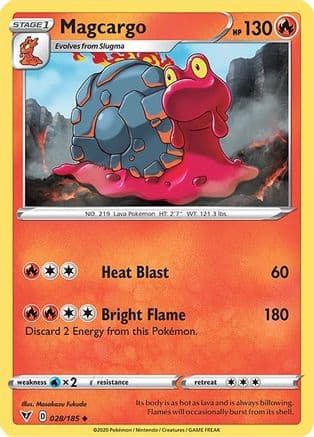 Magcargo — SWSH04: Vivid Voltage Pokémon TCG card by Masakazu Fukuda