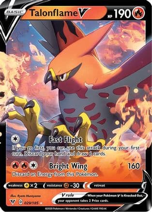 Talonflame V — SWSH04: Vivid Voltage Pokémon TCG card by Ryota Murayama