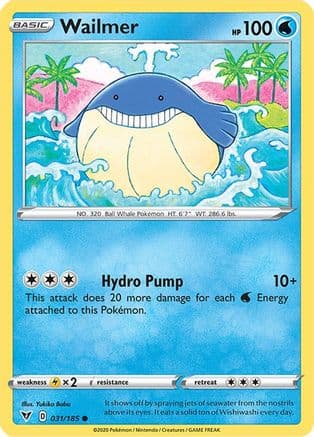 Wailmer — SWSH04: Vivid Voltage Pokémon TCG card by kodama
